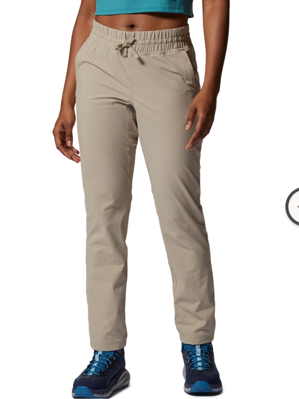 Mountain Hardware Women’s Basswood Pull On Pants Drawstring Small Tan Hiking